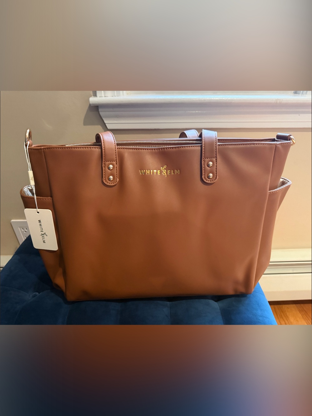 White+Elm Caramel Vegan Leather Laptop Tote